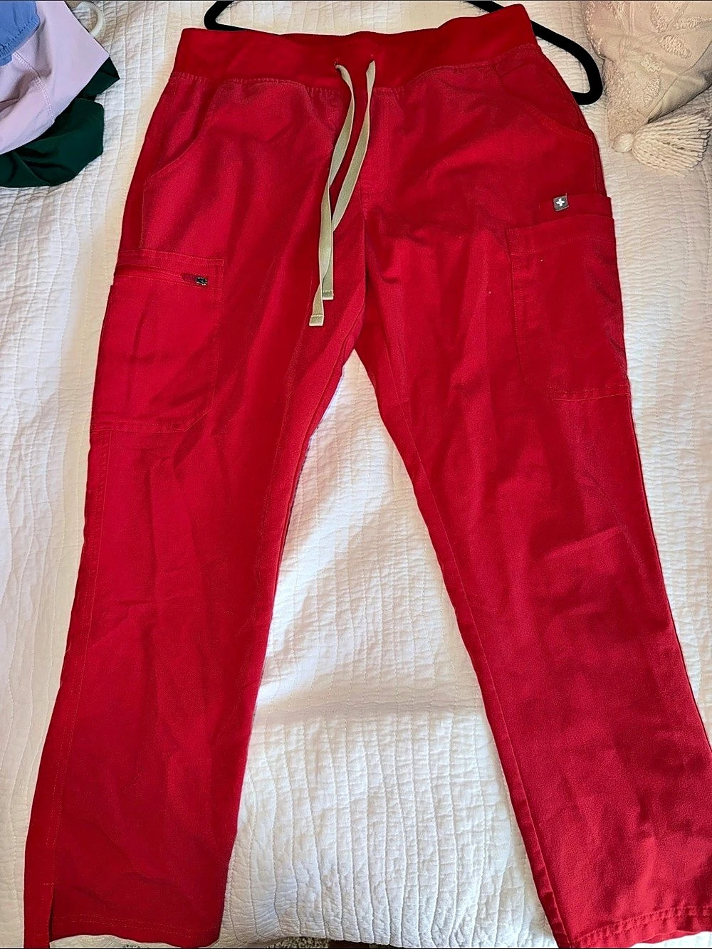 FIGS Technical Collection Scrub Pants Red Size Medium/Petite